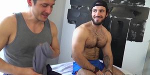 MY FRIENDS FEET - Hairy muscular stud receives massage from his handsome buddy