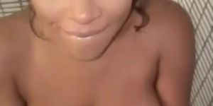 Sexy Girl Gives Slow Blowjob And Takes Golden Shower All Over Her Tits