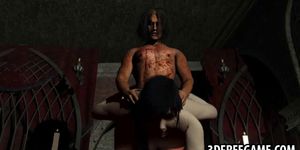 Hot 3D cartoon brunette babe gets fucked by a vampire - video 1