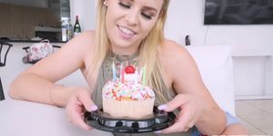 Aubrey Sinclair suprise birthday fuck for stepbro