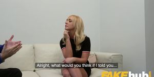 Fake Agent Shy British Blonde Amber Deen Sucks Big Cock on Casting Couch