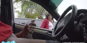 Cock Flash! Cute Teen Gives Me Hand Job In Public Parking Lot After She Sees My Big Black Cock