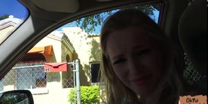 Beautiful blondie babe Staci Carr gets her pussy fucked by a nerd stranger