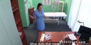 Doctor licks and fucks brunette nurse