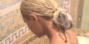 Paris Hilton taking a bath
