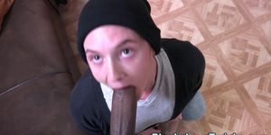 Gay dude gobbles and rides BBC