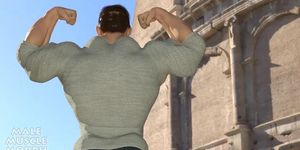 Hank grows huge_male muscle growth animation