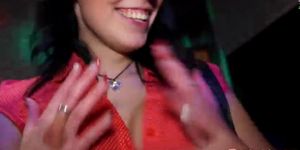 Real partying euro brunette sucks dick