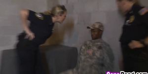 Fake Soldier Gets Used as a Fuck Toy by female officers