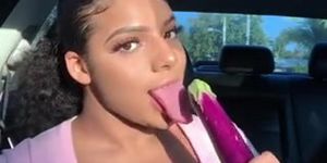 sexy chick caught sucking eggplant in traffic