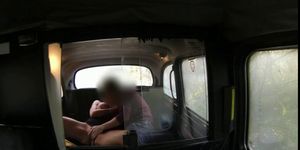 Huge breasts brunette giving titsjob in taxi - video 1