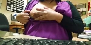 flashing boobs at work