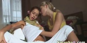 two sweet lesbians fingering pussy - video 2
