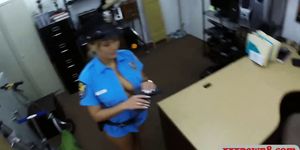 Busty latin police officer pussy ripped at the pawnshop