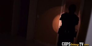 Young dude gets fucked at his place by two horny cops that arrived to arrest him and find his cock