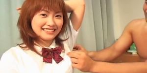 Cute readhead japanese teen spreading part6 - video 1