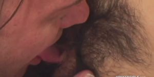 Hairy Muff Teen Gets Licked