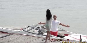 Babe ass banged on boat for facial