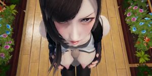 AI Syoujyo FF7 Tifa Pussy Licking Orgasm. Close up view, POV.