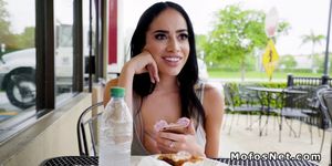 Monster tits Latina bangs in public (Victoria June)
