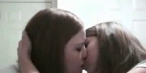 Two sexy teen babes make out infront of their webcam