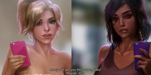 Overwatch porn cartoon with Mercy and Pharah