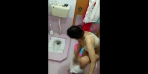 Indian sister in the bathroom