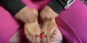 42 year old Latina mother feet tickled (more in private)