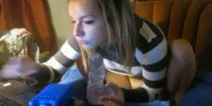 Solo pigtailed girl gets naughty on livecam - video 3