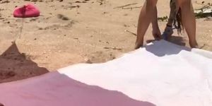 Sexy young girl time-lapse at the nude beach