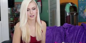Blonde teen gets creampie - video 1