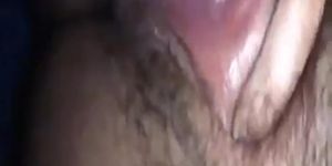 Hairy sis fingers her wet pussy for her brother