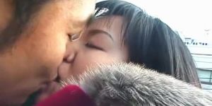 Amateur Asian girlfriend fucks her pervy boyfriend on a rooftop