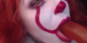 scary clown cosplay suck a dildo on new cashow - register for free