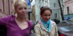 two russian woman on the street - video 1