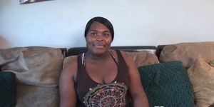 Casting ebony transsexual sucking dick