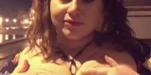 Flashing and Playing with my Tits in Public while Inebriated