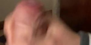 Teen Jerking very thick uncut dick with cumshot