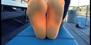 Dirty orange socks