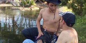 CJXXX - Fishing latin twinks bareback assfuck outdoors