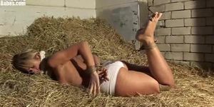 Bondaries - Natalie Hogtied Cleavegagged Haystack