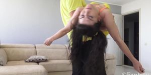 girl faints & carried by monster