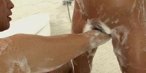 BANG.com - blonde Japanese honey sucks dick and rims ass in the bathtub
