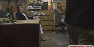 Customers wife slammed by horny pawn dude at the pawnshop