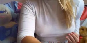 Sexy teen in pijama masturbating on webcam