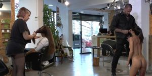 Naked slave fucking at hairdressers (Carolina Abril)