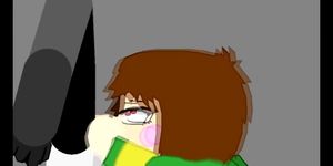 Undertale Chara Gives BJ and get anal