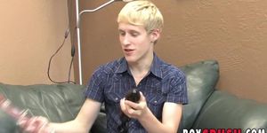BOY CRUSH - Blonde twink Aiden Ash hot dildo drilling while jerking off
