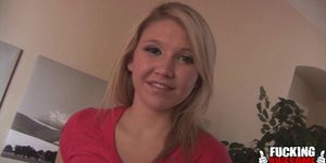 HARDCORE NETWORK - Cute Blonde Samantha Sucks Cock In A Bathroom