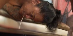Black Amateur Ghetto Whore Getting Roughed Up By White Guy